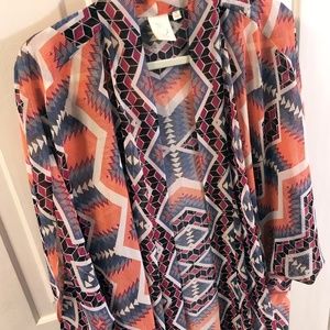 Geometric Patterned Duster Robe x Urban Outfitters